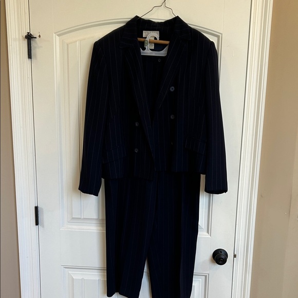 Norton McNaughton Pants - Norton McNaughton Black Pinstripe Pantsuit